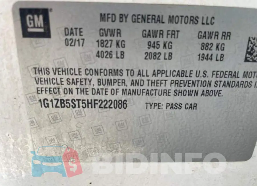 1G1ZB5ST5HF222086 Photo# 10