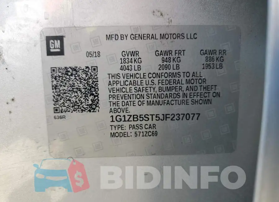 1G1ZB5ST5JF237077 Photo# 13