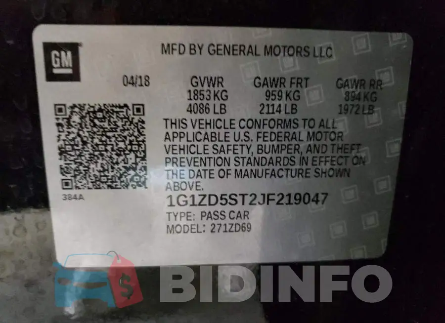 1G1ZD5ST2JF219047 Photo# 12