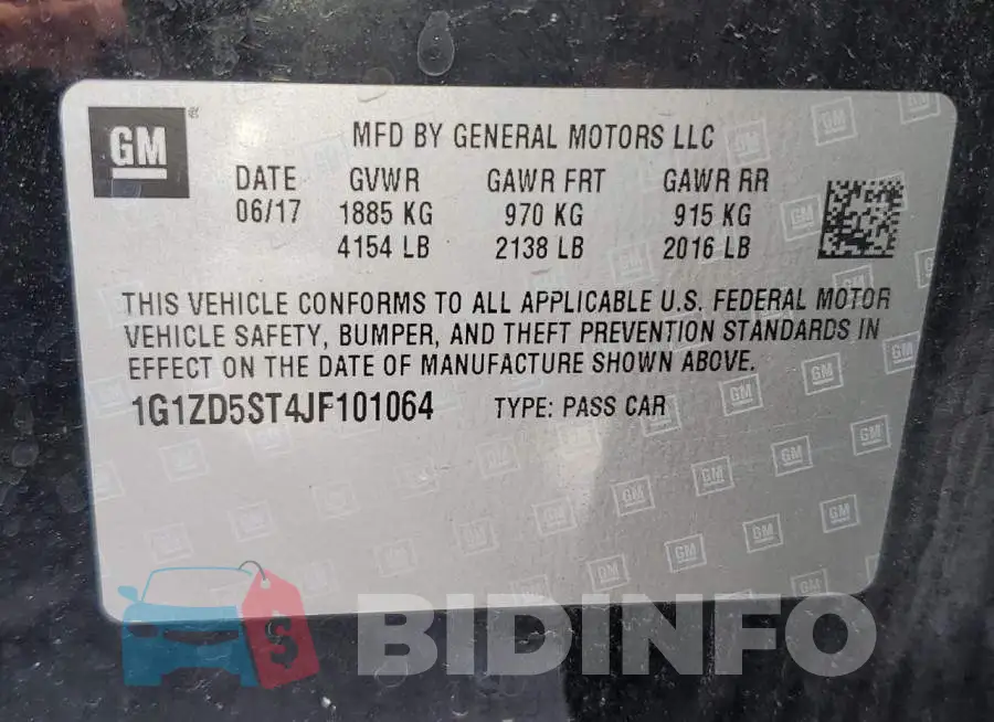 1G1ZD5ST4JF101064 Photo# 13