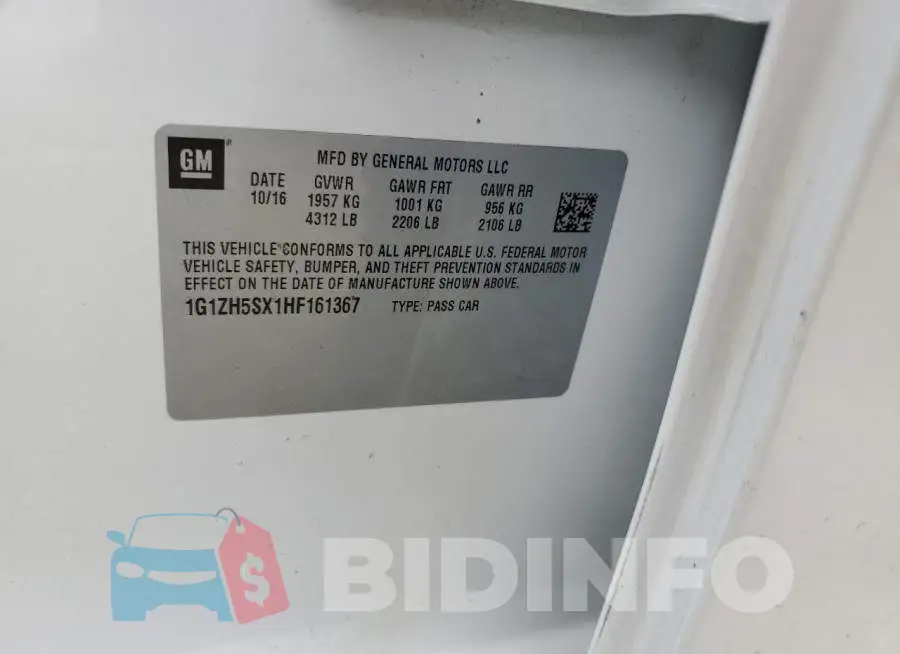 1G1ZH5SX1HF161367 Photo# 12
