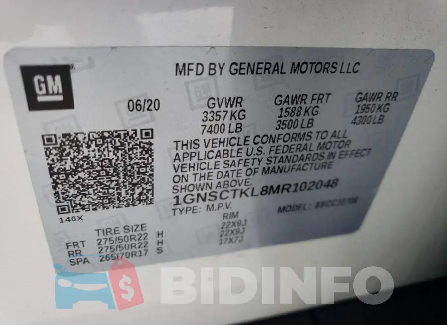 1GNSCTKL8MR102048 Photo# 14