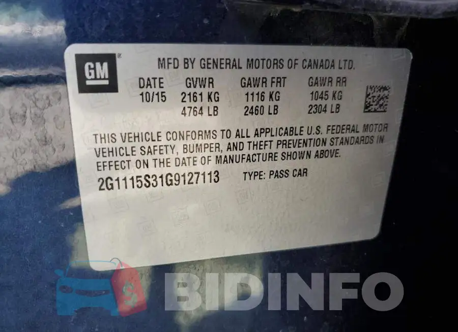 2G1115S31G9127113 Photo# 12