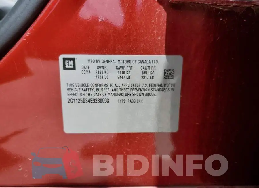 2G1125S34E9280093 Photo# 12