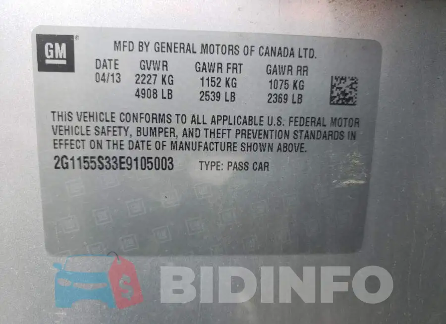 2G1155S33E9105003 Photo# 12
