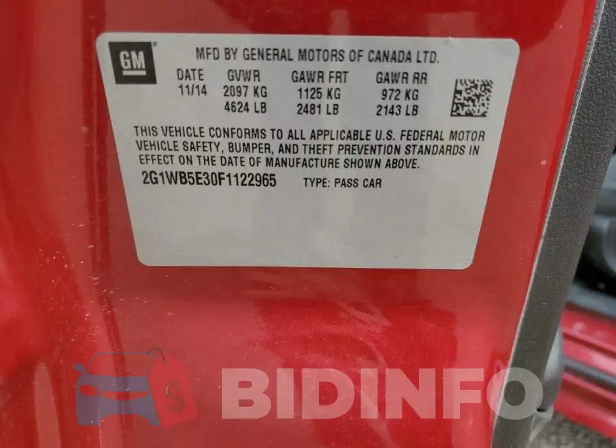 2G1WB5E30F1122965 Photo# 13
