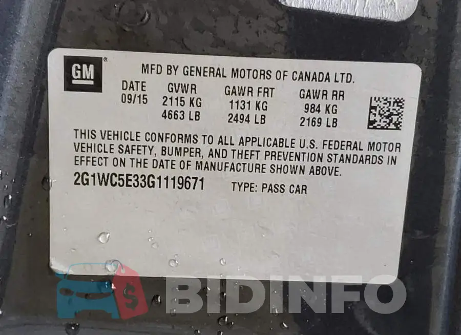 2G1WC5E33G1119671 Photo# 12