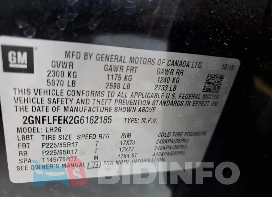 2GNFLFEK2G6162185 Photo# 13