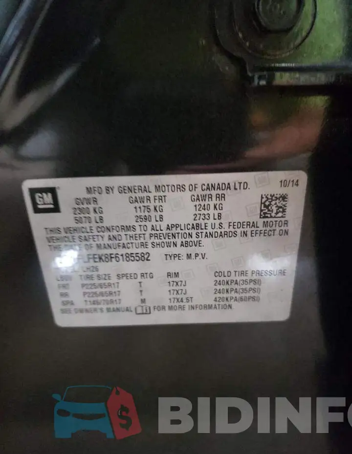 2GNFLFEK8F6185582 Photo# 13