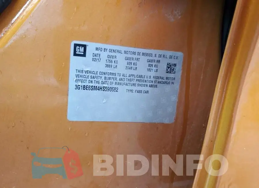 3G1BE6SM4HS590682 Photo# 12