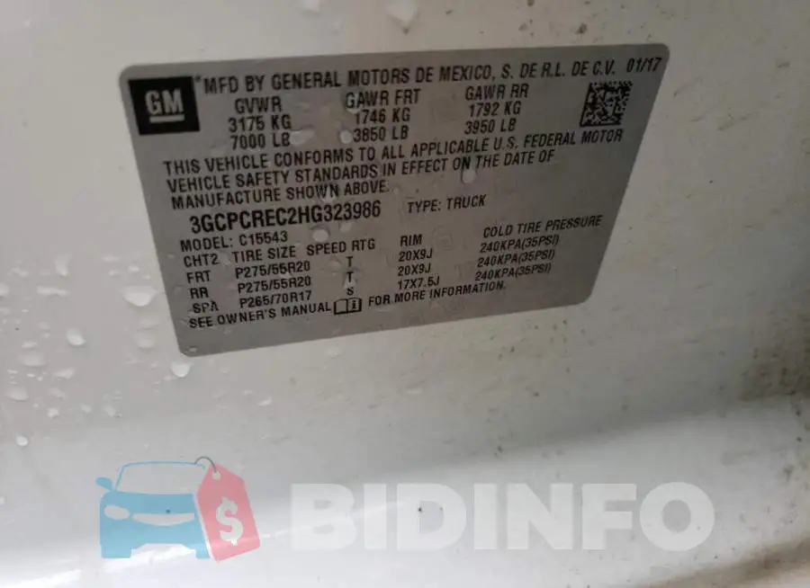 3GCPCREC2HG323986 Photo# 12
