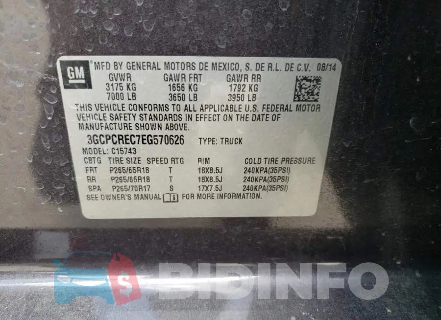3GCPCREC7EG570626 Photo# 12