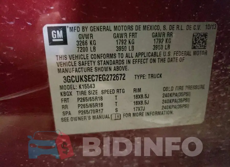3GCUKSEC7EG272672 Photo# 12