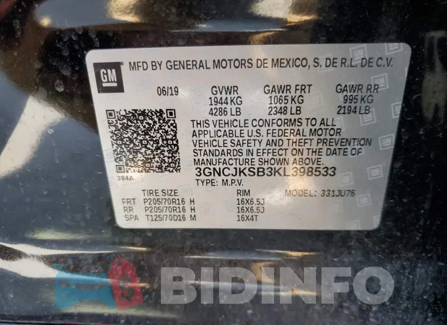 3GNCJKSB3KL398533 Photo# 12