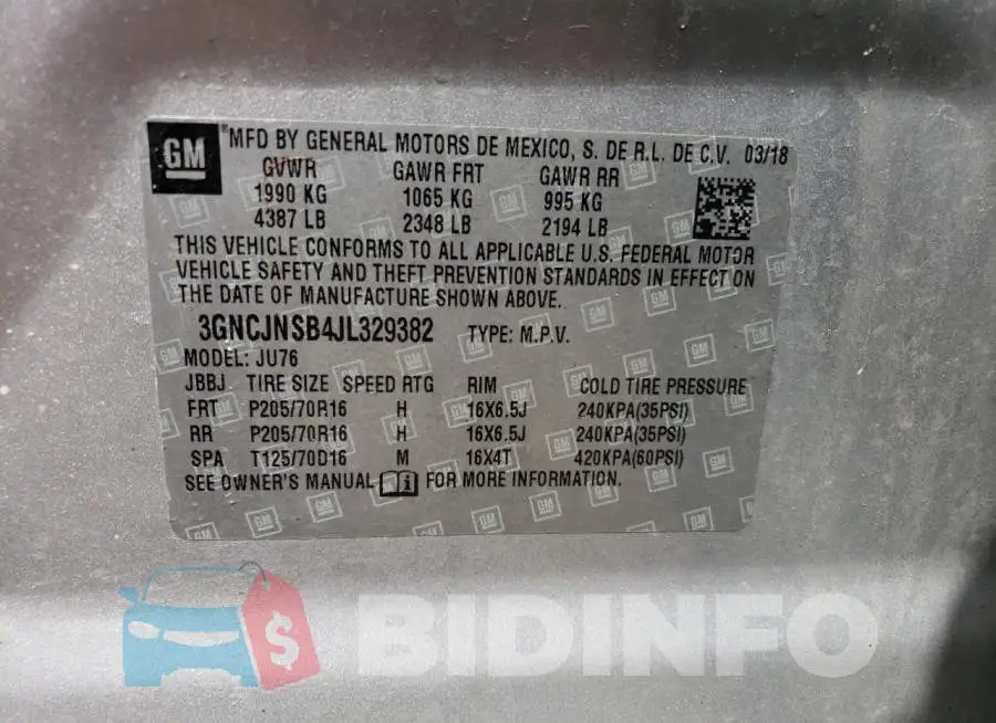 3GNCJNSB4JL329382 Photo# 14