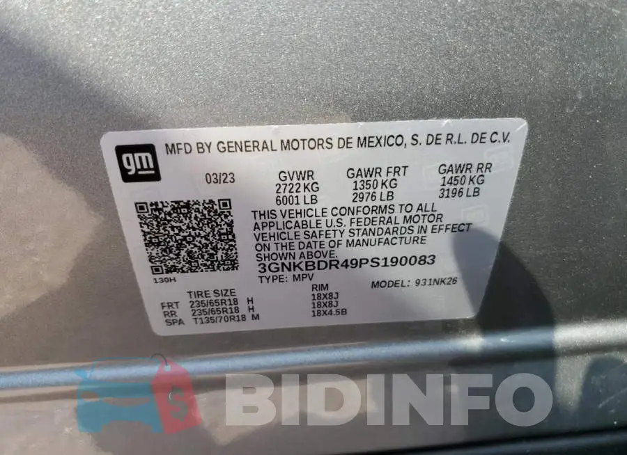 3GNKBDR49PS190083 Photo# 13