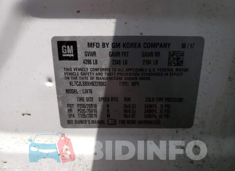 KL7CJLSBXHB229082 Photo# 13