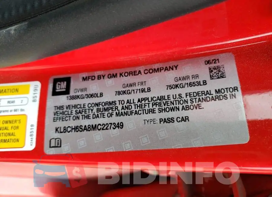 KL8CH6SA8MC227349 Photo# 13