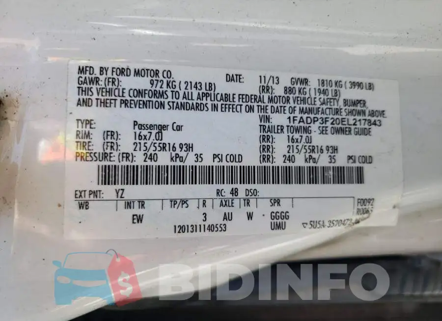 1FADP3F20EL217843 Photo# 12