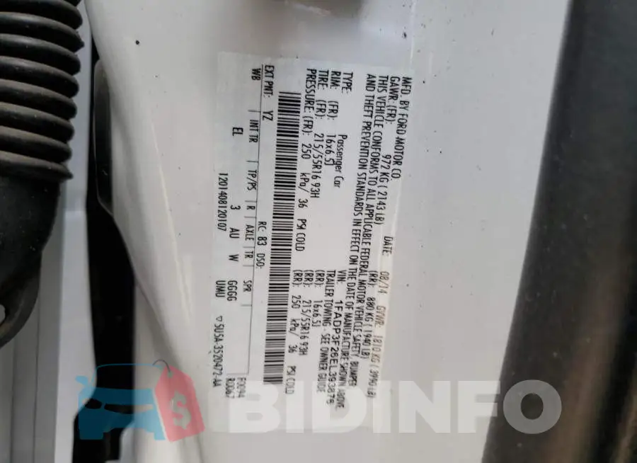 1FADP3F26EL393876 Photo# 13