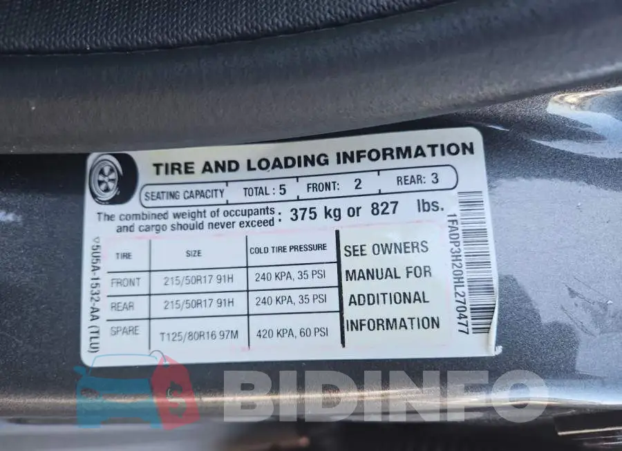 1FADP3H20HL270477 Photo# 10