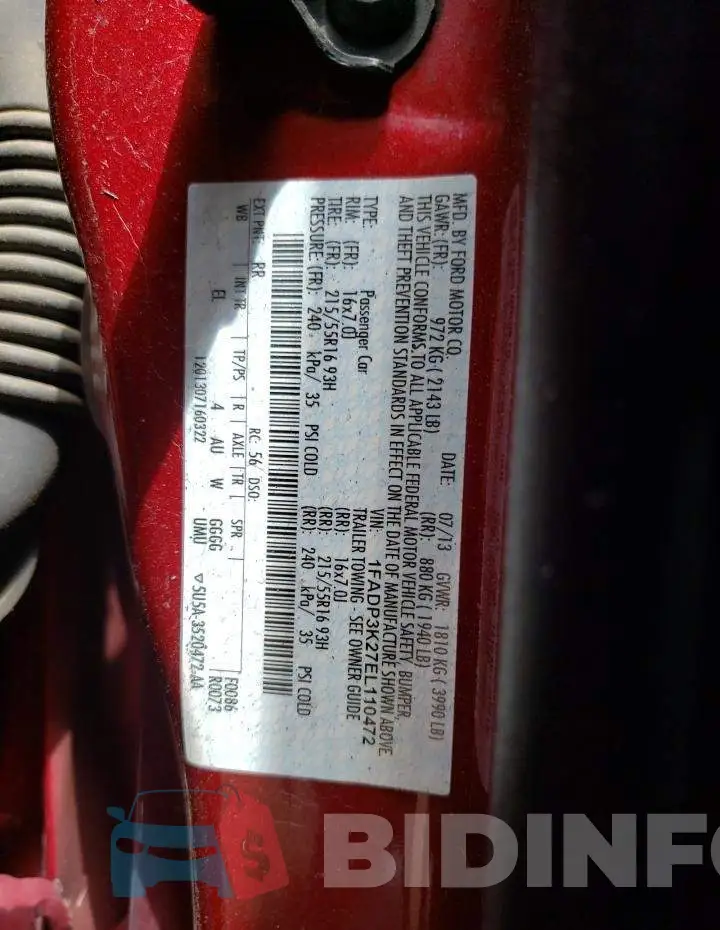 1FADP3K27EL110472 Photo# 12