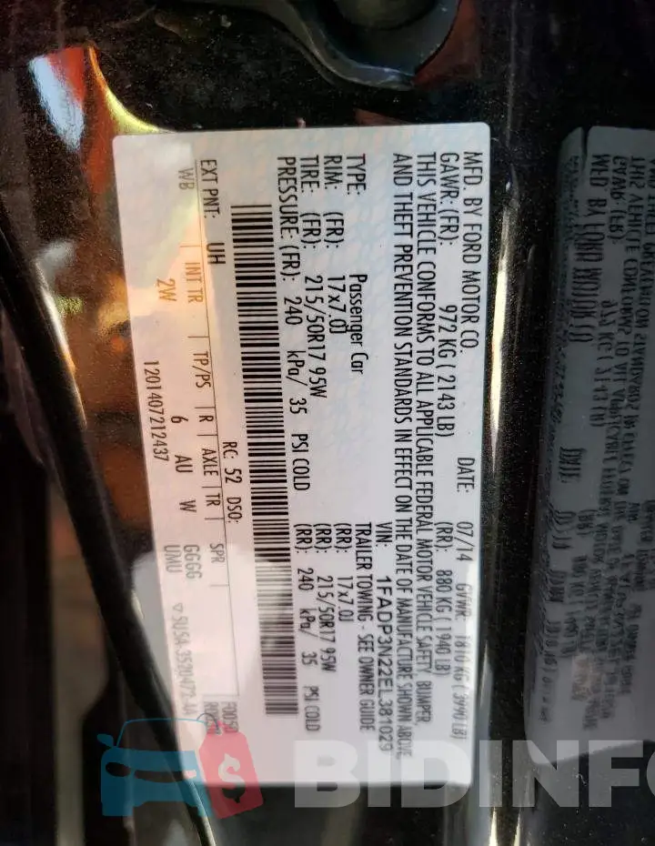 1FADP3N22EL381029 Photo# 12
