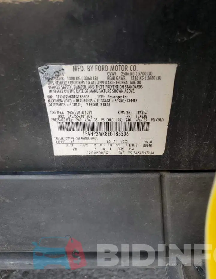 1FAHP2MK8EG185506 Photo# 12