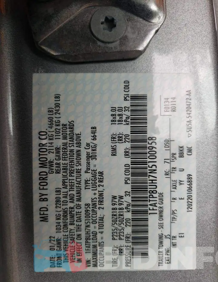 1FATP8UH7N5100958 Photo# 13