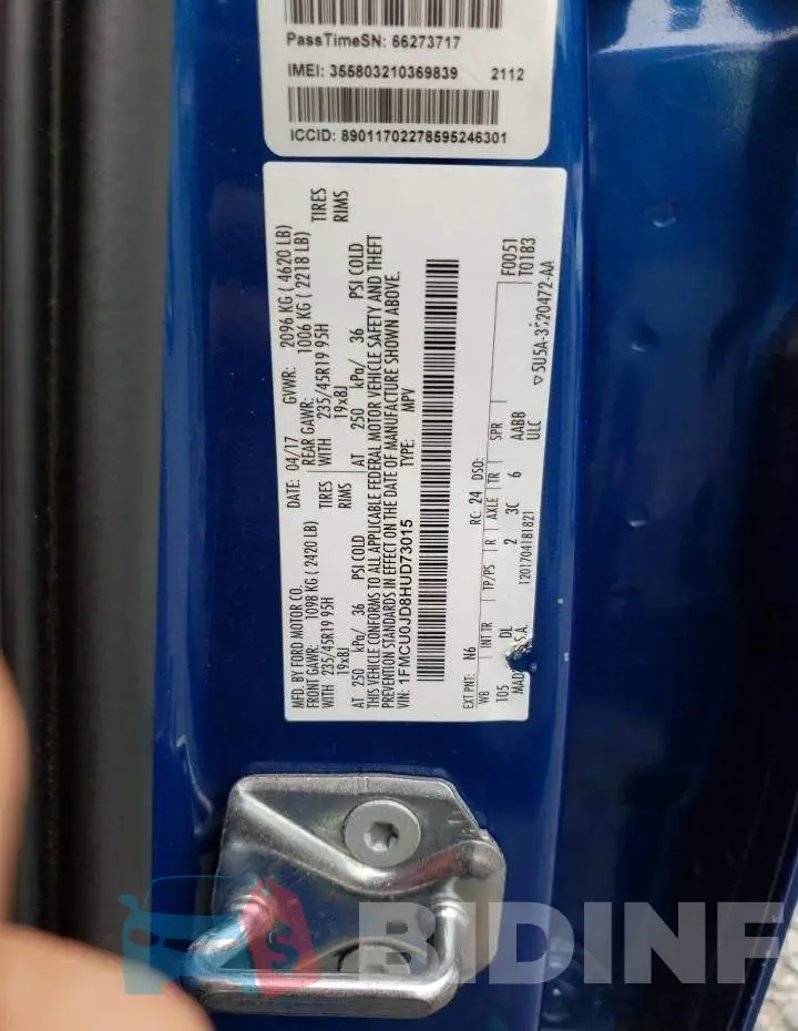 1FMCU0JD8HUD73015 Photo# 13