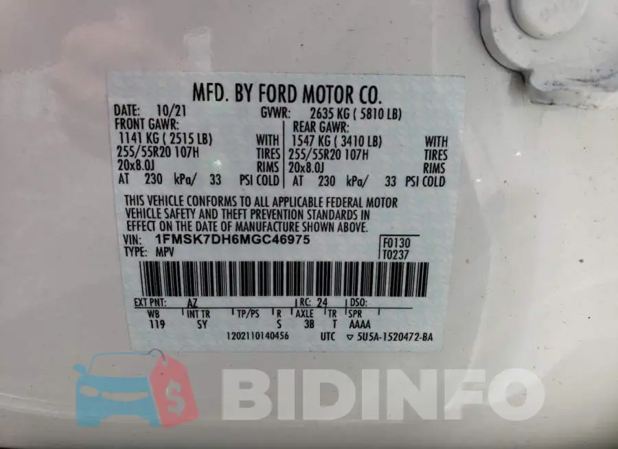 1FMSK7DH6MGC46975 Photo# 13