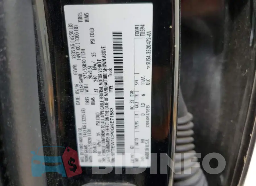 1FTEW1CP0GKE71583 Photo# 12