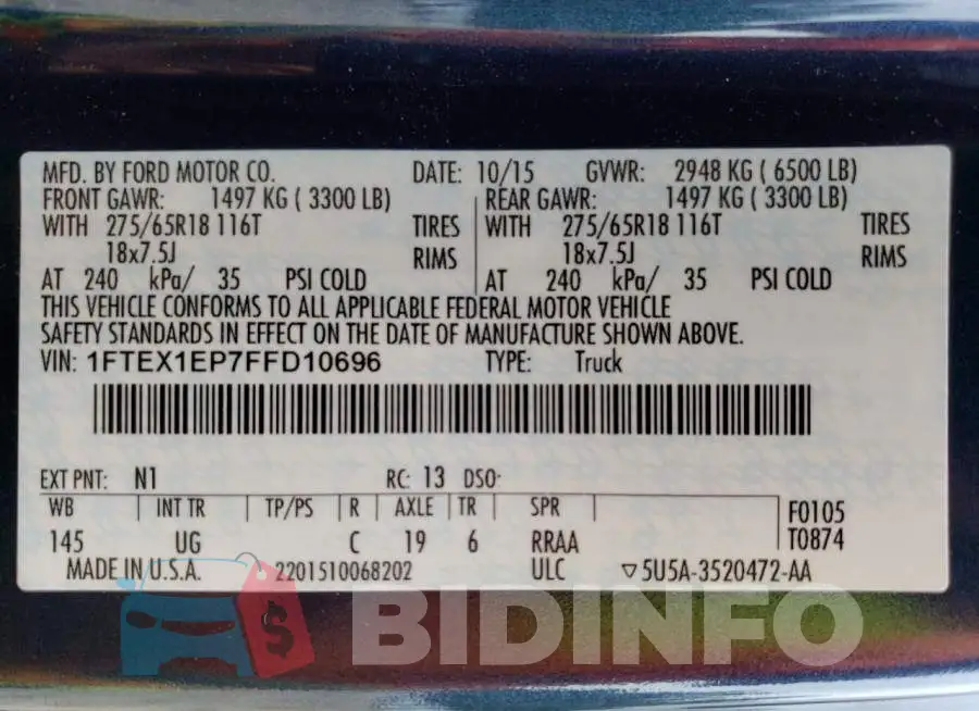1FTEX1EP7FFD10696 Photo# 12