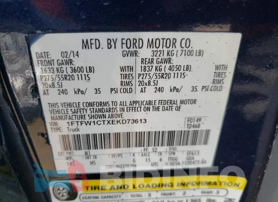 1FTFW1CTXEKD73613 Photo# 12
