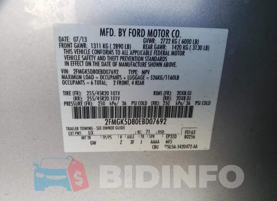 2FMGK5D80EBD07692 Photo# 13