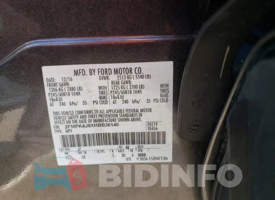 2FMPK4J9XHBB36140 Photo# 13