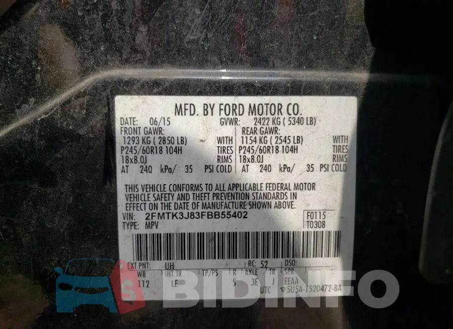 2FMTK3J83FBB55402 Photo# 13