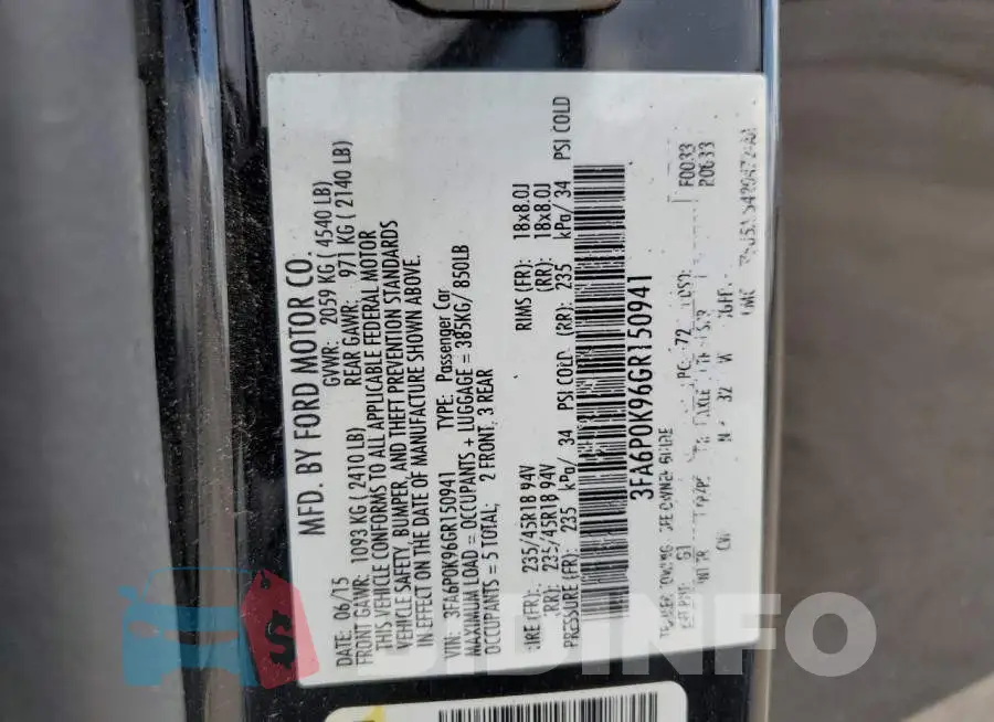 3FA6P0K96GR150941 Photo# 12
