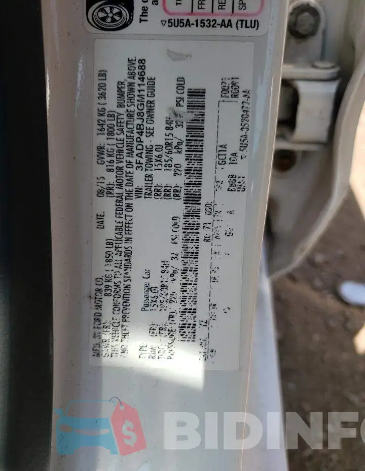 3FADP4BJ8GM114688 Photo# 12