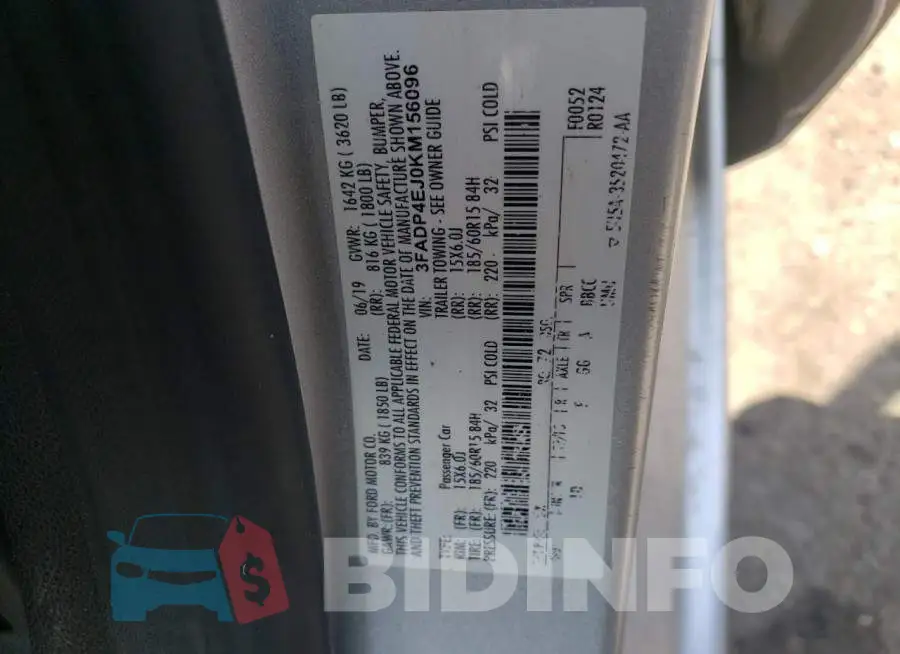 3FADP4EJ0KM156096 Photo# 12