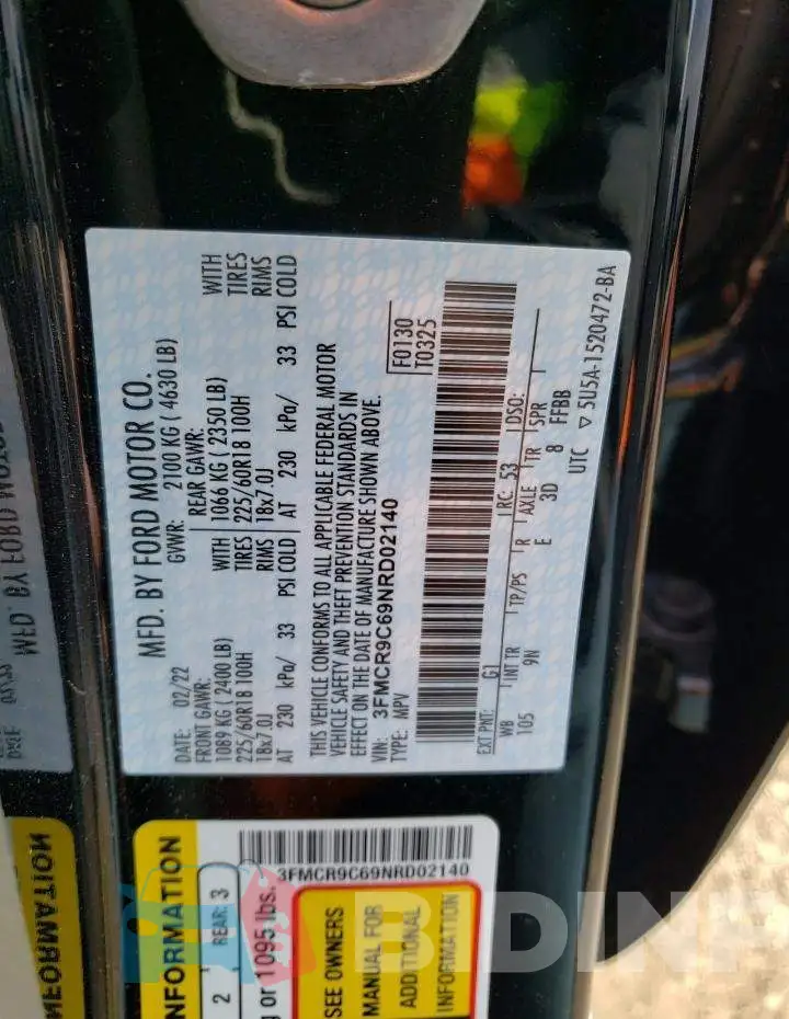 3FMCR9C69NRD02140 Photo# 13