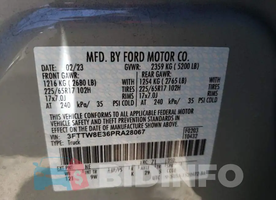 3FTTW8E36PRA28067 Photo# 12