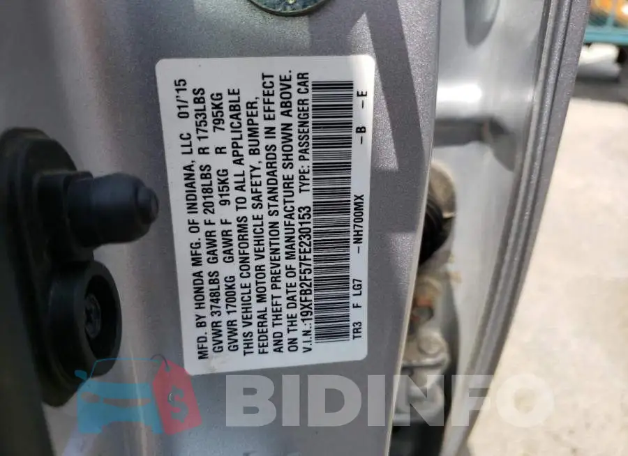 19XFB2F57FE230153 Photo# 13