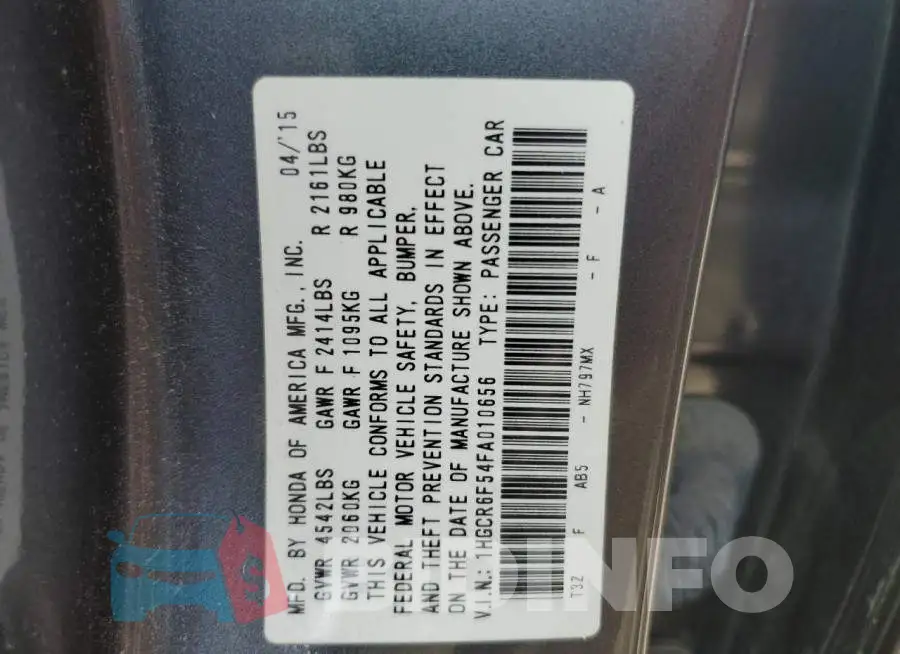 1HGCR6F54FA010656 Photo# 12