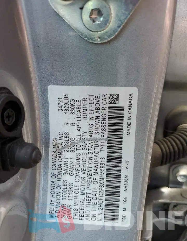 2HGFC2F8XMH559813 Photo# 12