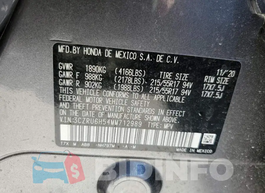 3CZRU6H54MM712989 Photo# 13