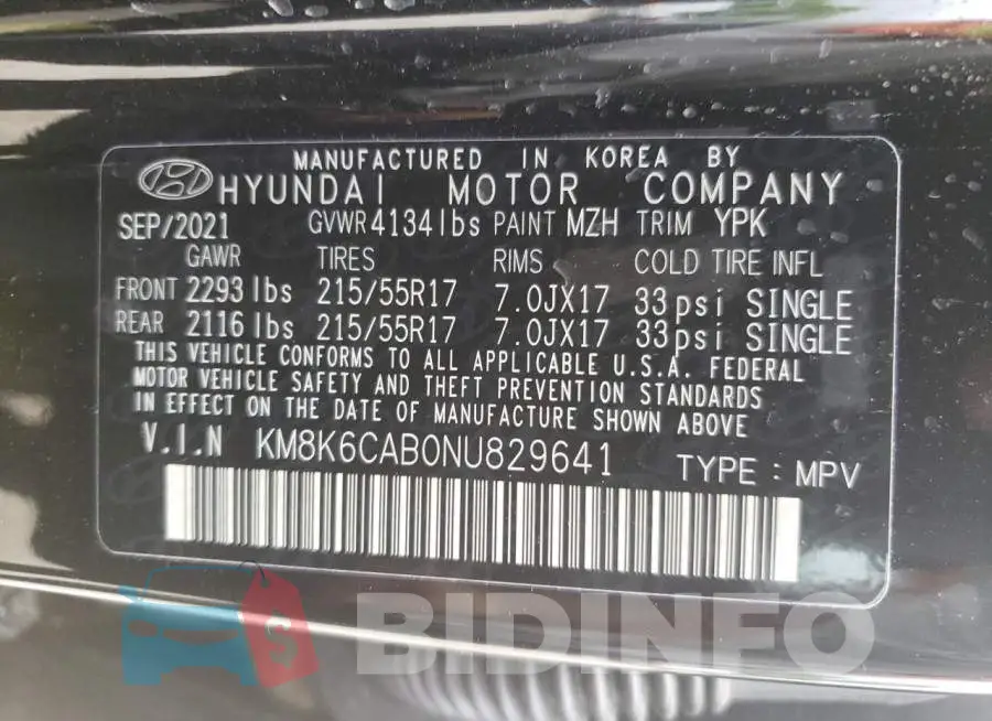 KM8K6CAB0NU829641 Photo# 12