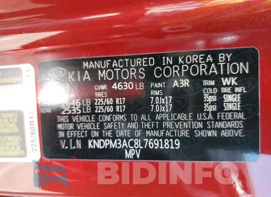 KNDPM3AC8L7691819 Photo# 13