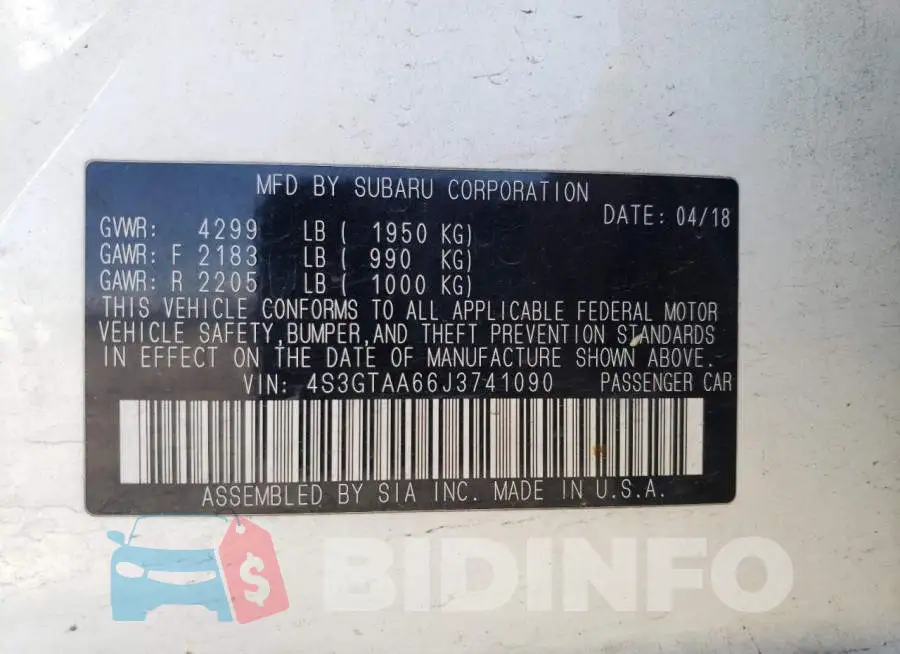 4S3GTAA66J3741090 Photo# 13