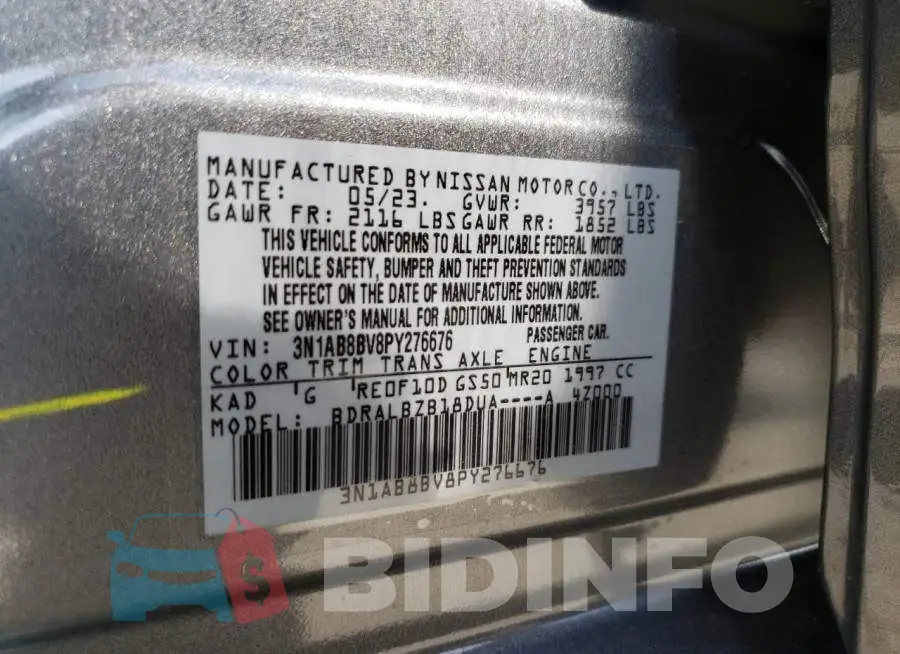 3N1AB8BV8PY276676 Photo# 13